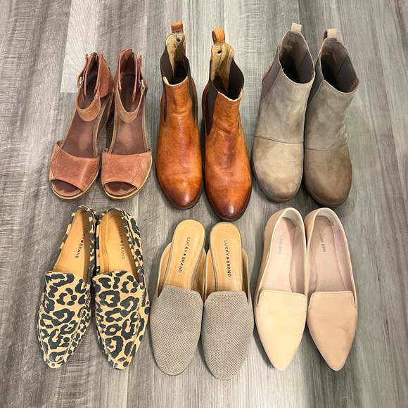 Size 10 Sorel, Frye & Lucky brand shoe bundle - Picture 1 of 5